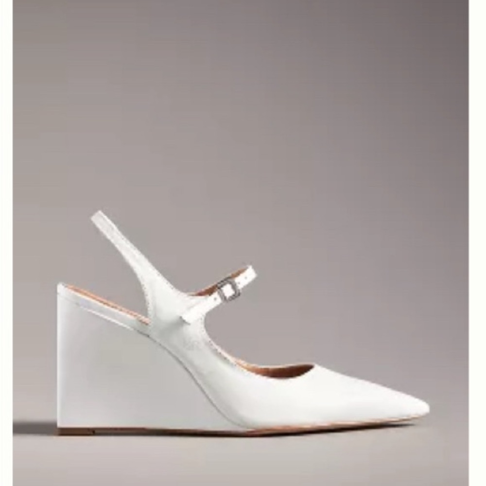 MAEVE SLINGBACK WEDGE HEELS Style 87094264 Color: WHITE Size: US 7-7.5 / EU 38